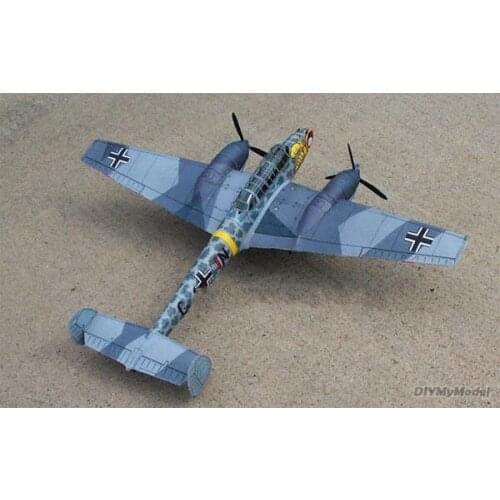 DIYMyModeI German meisseschmidt me-110 C4 fighter DIY Handcraft Paper Model KIT Handmade Toy Puzzles Gift Movie props