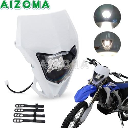 For Yamaha WR 450 250 YZ FX TTR WR250 R F Enduro Supermoto Dirt Bike Motocross Headlight Fairing LED Motorcycle Head Light Mask