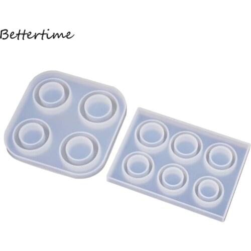 4/6 Grid DIY Handmade Rings Shape Silicone Epoxy Mold UV Resin Moulds Pendant Tools Jewelry Making