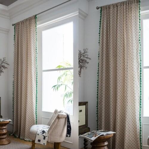 Daisy Printed Cotton Linen Curtains For Living Room Bedroom Window Curtain Drapes Sheer Boho Tassel Treatment Drapes Home Decor