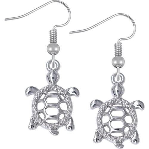 Exquisite small size hollow metal turtle pendant earring FIT casual gift jewelry animal eardrop