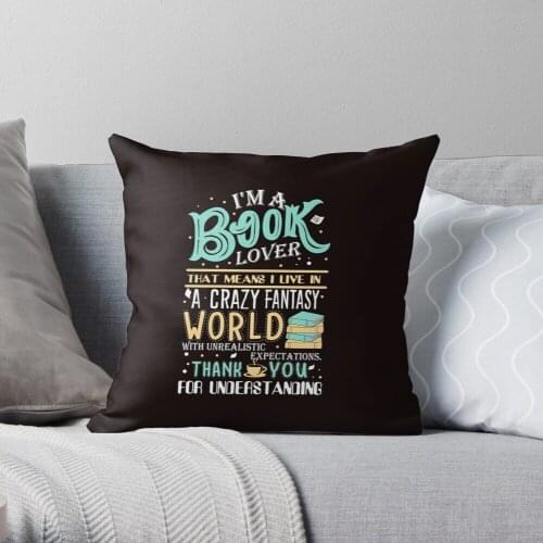 Book Lover Throw Pillow Cushion Cover Polyester throw pillows case on sofa home living room car seat decor 45x45cm