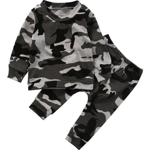 2pcs new baby clothing set Toddler Infant Camouflage Baby Boy Girl Clothes T-shirt Tops+Pants Outfits Set