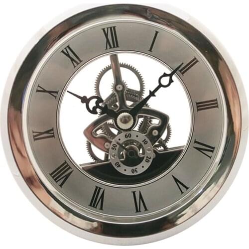 103mm Dial Roman Numeral Watch Quartz Clock Insert With Silver Trim Handcraft Wall Clocks Making - Silver