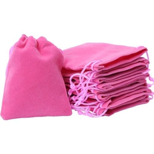 Small Velvet Gift Bags 6x7cm Cheap Drawstring Jewelry Pouch Bag Wedding Candy Christmas Gift Packaging Pouches pochette bijoux