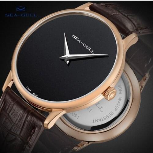 Seagull watch mens personality mechanical watch simple two-needle watch without scale manual mechanical watch 519.28.6011
