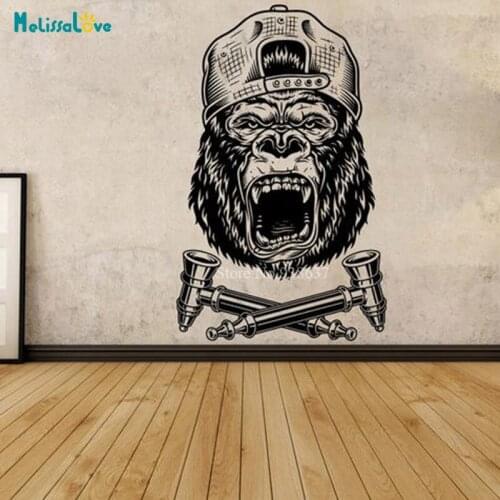 Angry Gorilla Living Room Bedroom Home Decor GYM Decal Waterproof Removable Vinyl Wall Sticker BD221