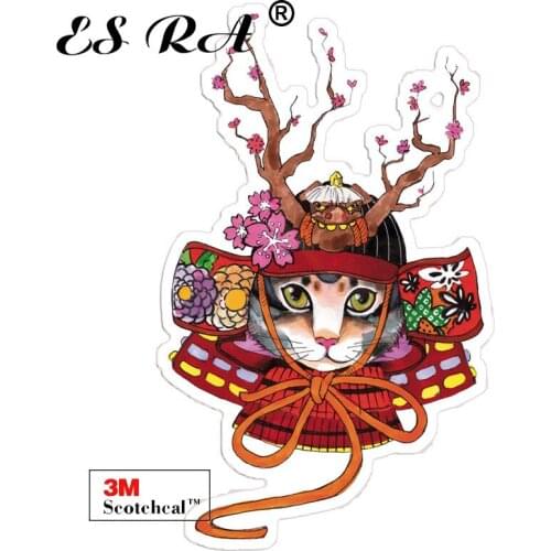 8/13CM Stickers Decals Vinyl Waterproof Samurai Cat Laptop Stickers Pegatinas Matt for Car Window Wall Helmet Motor Bottle