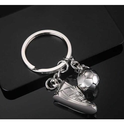 New Fashion Pendant Soccer Shoes Metal Key Chain Ring Football Car Keychain Series