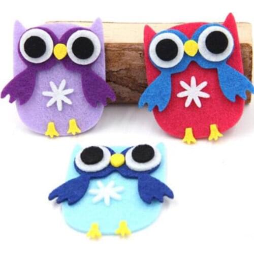 10PCS/LOT New Arrived Felt Fabric Patches Cartoon Owl Accessories Childrens Headwear Jewelry Decoration Material