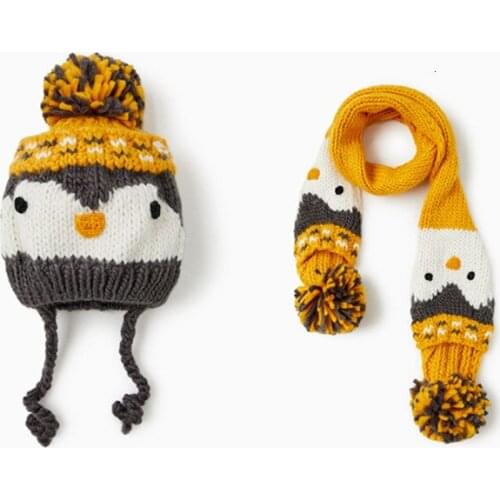 New Arrival Pink/White/Red Yellow Woolen Baby Scarf Hat Set Winter Warm Cap And Scarf For Baby Girls Boy Caps Set Free Shipping