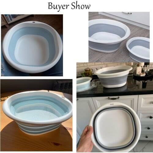 Plastic Folding Basins Portable Wash Basins Folding Laundry Tub Bathroom Kitchen Accessories Travel Folding Wash Basin OW