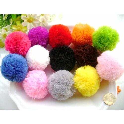 200pcs Yarn Pom Poms Crafty Jewelry Making Decoration Party handmade pom poms, Beautiful Mixed Colors Yarn pompom 1.5cm-6cm
