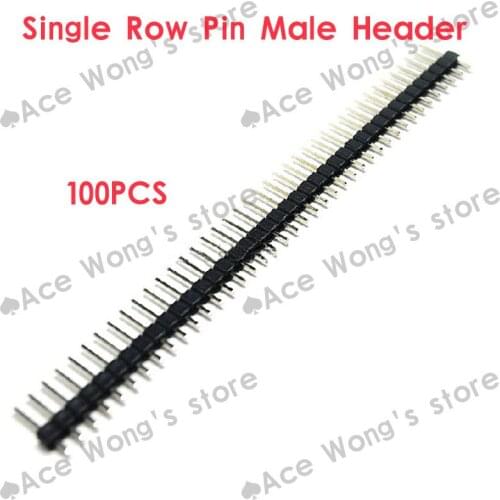 Drop Shipping 100x 40 Pin 2.54 mm Single Row Pin Male Header for Prototype Shield DIY