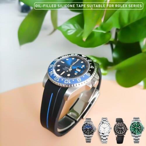 20mm Watchbands For Rolex DAYTONA GMT Yacht-Master SUBMARINER Watch Accessorie Silicone Watch Bracelet Rubber Watch Band Strap