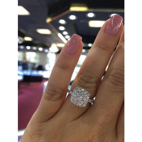 Luxury AAA+ Zircon Ring for Women Silver Plated Women Rings Wedding Engagement Promise Ring for Ladies Gifts