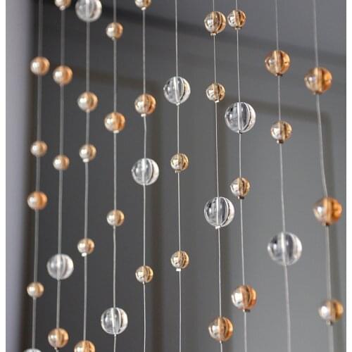 Luxury Home Decoration Curtains Irregular arrangement Champagne Crystal Round Beads Curtain Interior Decoration Door Curtain