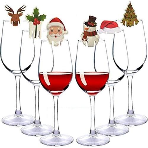 Christmas 10pcs/lot Decorations Hats Champagne Glass Decor Party New Year 2021
