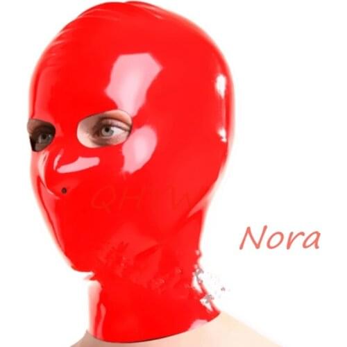 Sexy Design Black Women Full Face Handmade Latex Hood Open Eye and Nose Holes Fetish Customize Size Anime Cosplay