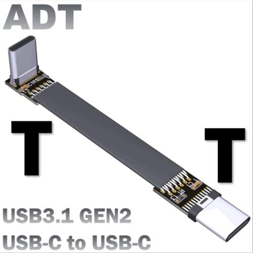 FPV USB 3.1 Type-C USB-C 90 degree Adapter 5cm-100cm FPC Ribbon Flat Type-C USB-C Cable for Multicopter Aerial Photography