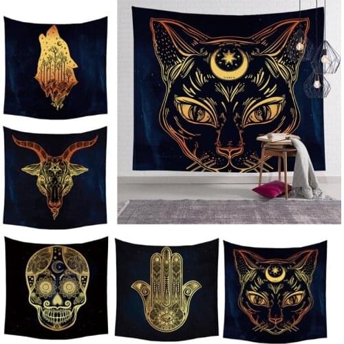 Sun and Moon Psychedelic Wall Tarot Tapestry Altar Tarot Cloth Divination Accessories with Art Chakra Home Decorations