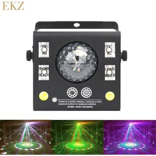 Hot Sale LED Strobe 4 in 1 Flash Laser Magic Crystal Ball Sound Control Stage Lighting DJ Equipment Disco Party Club KTV Light