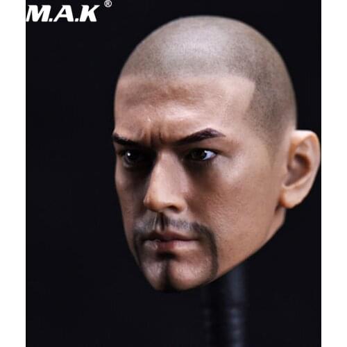 1/6 Scale Male Head Carving Bald Head Takeshi Kaneshiro Head Sculpt PVC Head Model for 12'' Action Figure Body