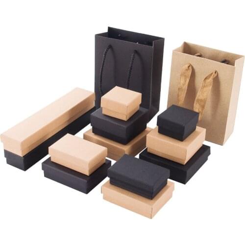 1 Pcs Square Jewelry Display Gifts Box Holder Black Red White Kraft Paper Organizer Engagement Ring for Brooch Necklace Bracelet