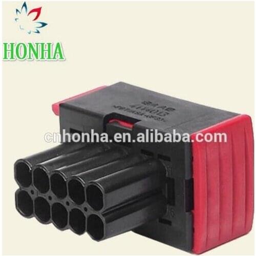 10 way female waterproof automotive electrical connector for wire harness with terminals and seals 1-967240-1