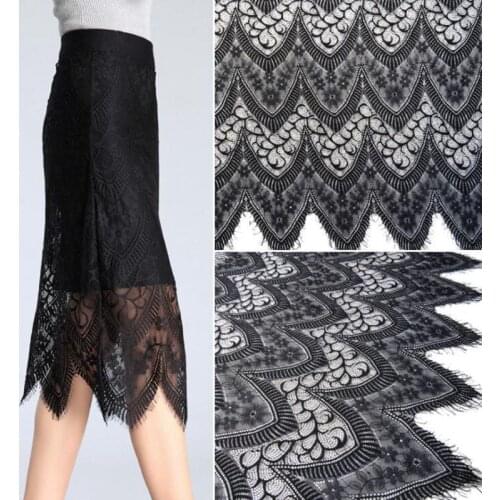 150cm 3yards Quality French Eyelash Lace Fabric DIY Garments Accessories Handmade Dress Trimming Supplier