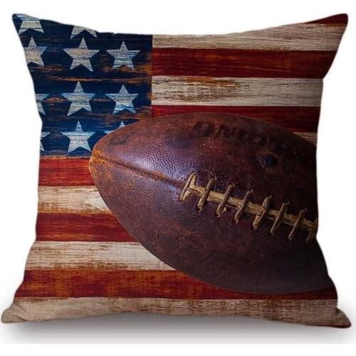 18" US flag Rubgy Independence Day Decoration Sofa Throw Pillow Case America Stars Strips Flag July 4th Home Decor Cushion Cover
