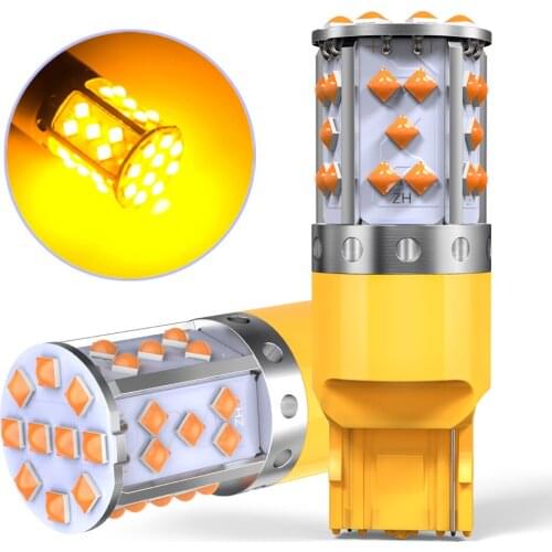 2PCS T20 7440 1156 BA15S P21W LED T15 W16W P27W W21/8W LED Bulb BAU15S Auto Signal Lamp Brake Reverse Car Light 12V Orange