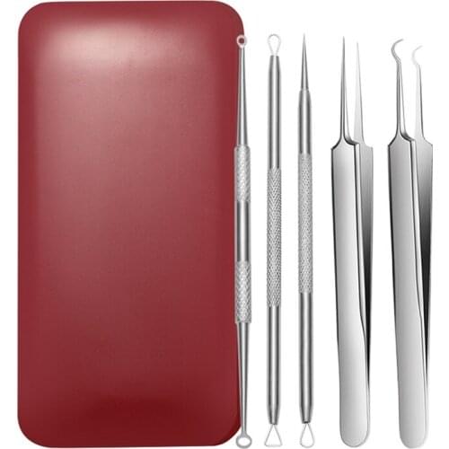 5 Pcs Makeup Accessories Pimple Extractor Blackhead Remover Tool Acne Removal Needle for Blackhead Cleaning Face