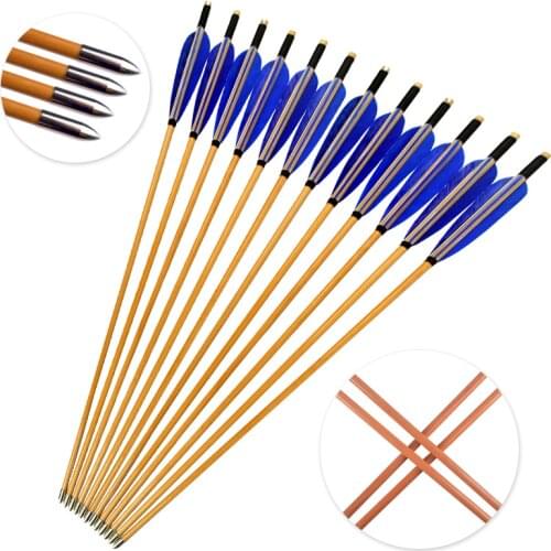 6/12/24pcs Hunting Recurve Bow/Composite Bow Archery Handmade 80cm Wooden Arrows Turkey Feathers Archery Arrows