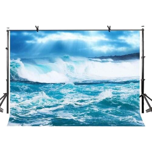 7x5ft Big Waves Backdrop Azure Blue Sea Wave Tide Photography Background and Studio Photography Backdrop Props