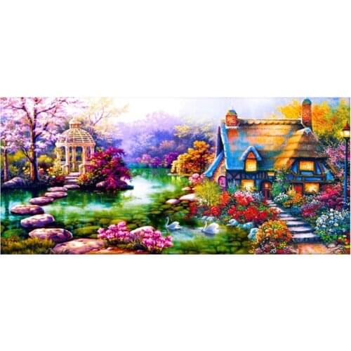 LaoJieYuan Diamond Painting Landscape Diamond Embroidery Full Round Diy Kit Drill Needlework Diy Rhinestone Mosaic Picture
