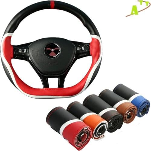 Universal Sports 38cm Steering Wheel Cover Sports Style Anti-slip Braid On the Steering-wheel Protecting Automotive Interior