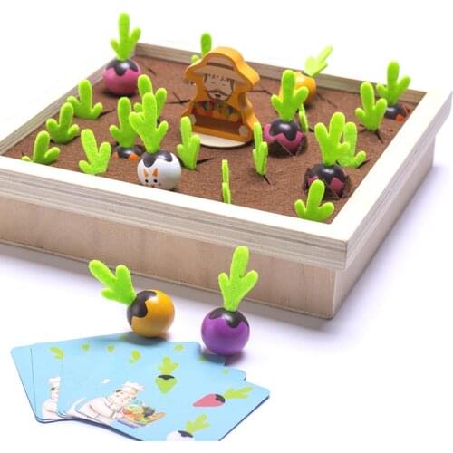 Kids Carrot Memory Chess Montessori Wooden Toys Early Educational Color Matching Game Preschool Observation Training Puzzle Toys