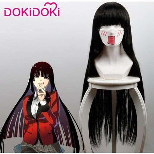 DokiDoki Anime Cosplay Wig Kakegurui Yumeko Jabami Wig Women Long Straight Black Hair Kakegurui Cosplay Hair