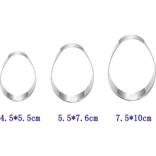 3 pieces/set of stainless steel Easter egg biscuit handmade cake mold kitchen home Sugarcraft baking pastry dry cutting tool