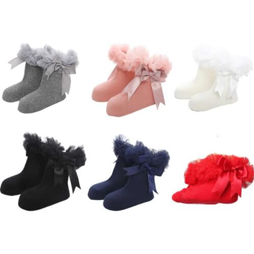 2019 Infant Toddler Baby sock Girls Kids Princess Bowknot Lace Floral Short Socks Cotton Ruffle Frilly Trim Ankle Socks 0-8Year