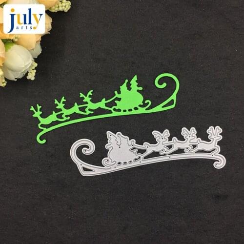 Julyarts Christmas Cutting Dies Scrapbooking Santa Claus Sled Clear Stamp and Dies DIY Card Craft Deco Album Paper Card Making