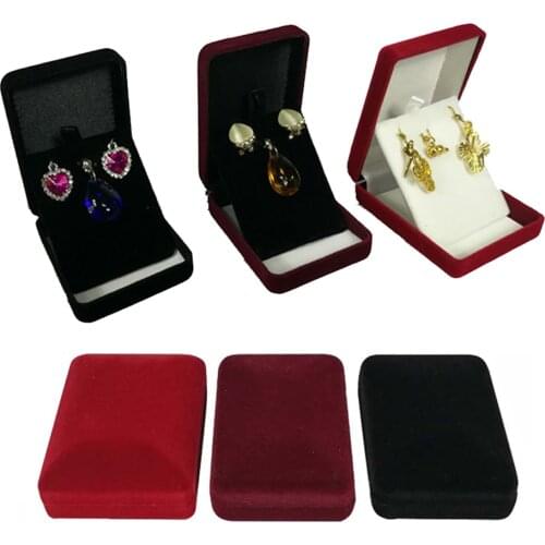 20Pcs Rectangle Earring Jewelry Display Box Velvet Necklace Stud Earring Storage Gift Box Pendant Jewelry Organizer Box