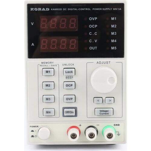 KORAD KA6003D High Precision Lab Programmable Adjustable Digital Regulated Power Supply DC Power Supply 60V/3A 220V