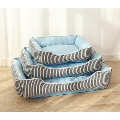 Summer Dog Mat Cooling Dogs Bed Washable Sofa Cat Nest Handmade Breathable for Medium Large Puppy Kitten Kennel Deep Sleeping