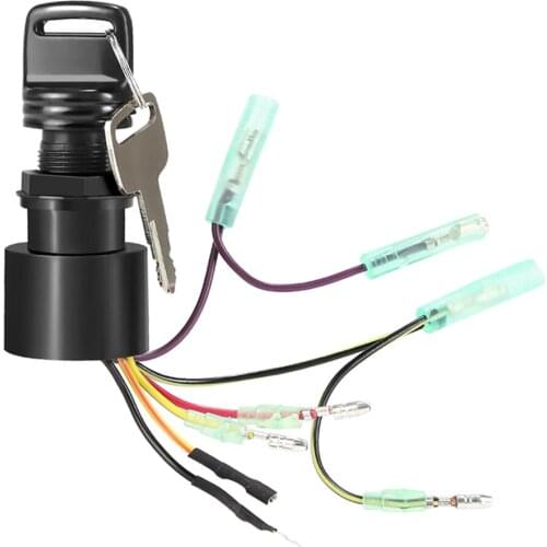 Boat Ignition Switch with 2 Keys Replacement for Mercury Mariner 6 Wire Connectors Off-Run-Start MP41070-2