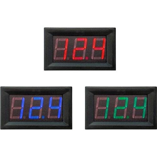 Mini LED Digital DC 0-100V Voltmeter Gauge Voltage Volt Fahrzeuge Panel Meter Red/Blue/Green 12V 24V 48V for Car etc