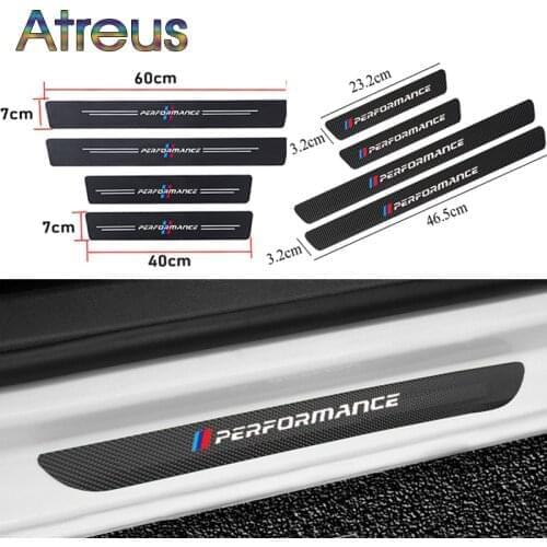 4PCS Carbon Fiber Door Sill Carbon Fiber Sticker Decals For BMW X1 X2 X3 X4 X5 X6 1 2 3 4 5 6 7 Series M3 M4 M5 M 2019 2020 2021