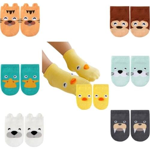 Baby Infant Socks Newborn Cotton Boys Girls Cute Cartoon Toddler Anti-slip Socks 0-2 Year Old Baby Kid Comfortable Cotton Socks