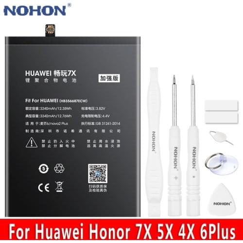 Original NOHON HB356687ECW HB386483ECW Battery For Huawei Honor 7X 6X 5X 4X Mate 7 Mate 10 Lite 6 G7 G9 Plus Replacement Bateria
